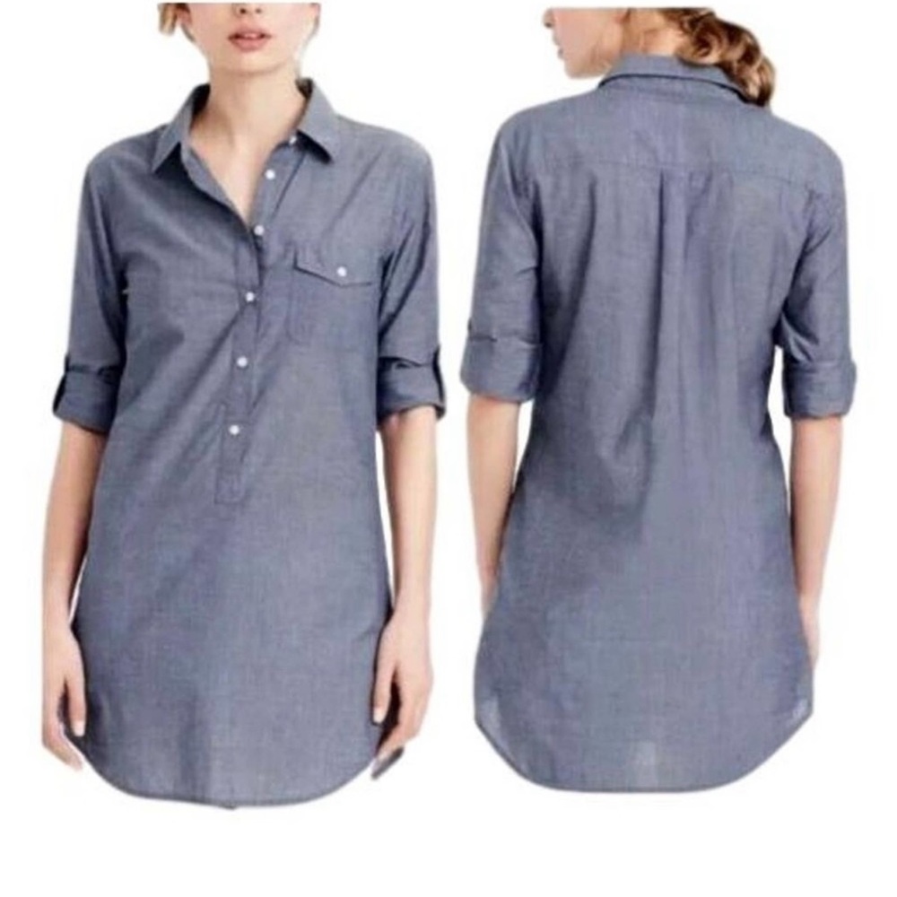 J. Crew Chambray Button Down Tunic XL